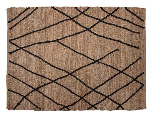 Tapete Hessian Lines Black