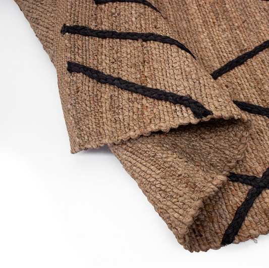 Tapete Hessian Lines Black